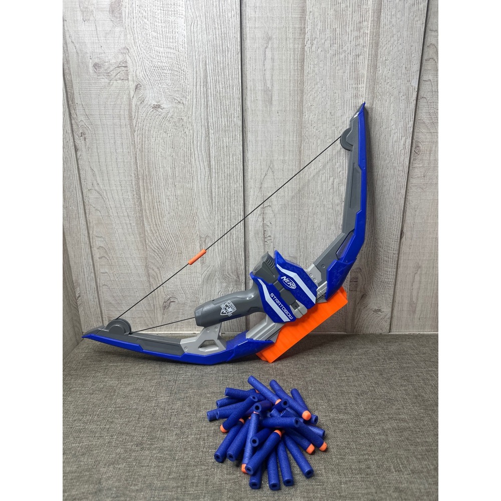 Nerf N-Strike Elite Stratobow Blaster Blue Grey High Capacity 15 Dart Bow B5574